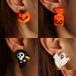 Dangle Chandelier Funny Halloween Earrings Ghost Face Pumpkin Grim Reaper Festival Earring Personality Party Jewelry Drop D Dhgarden Dhahd