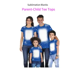 Excellent Family Matching Outfits Sublimation Blanks Bleach T Shirts For DIY Printing Photo Parent-Child Clothes T-Shirt Anniversary Tee Tops Casual Tshirts GG