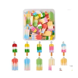 ペンダントネックレス40pcs/box colorfかわいいクリームペンダントジュエリー用食品樹脂diyブレスレットネックレスキーチェーン