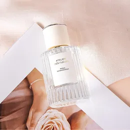 Luxo redondo transparente cedrus floral 50ml neroli perfume garrafa de vidro EDP Postagem rápida