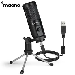 الميكروفونات Maono USB ميكروفون مع MIC كسب 192 كيلوغرامات 24bit بودكاست للكمبيوتر مكثف الكمبيوتر لتسجيل دفق الألعاب PM1TR 230518