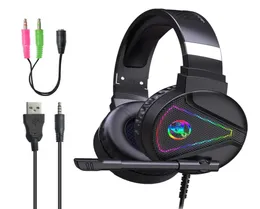 HXSJ New USB Headset Wired Gaming Headset 71 with Microphone RGB Luminous PC Notebook Suitable for Black F169624205