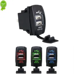 New Universal Car Charger Waterproof Dual USB Ports 5V 3.1A Auto Adapter Dustproof Phone Charger for Iphone Xiaomi Redmi Samsung