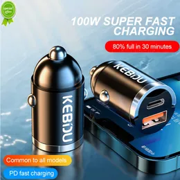 New Mini Car Charger USB Type C Metal 100w/200w Quick Charge 3.0 PD Port Fast Charging Phone Charger For Xiaomi iPhone 12 13 14