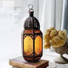 Świecowe uchwyty estetyczne wiszące latarnia vintage nordyckie uchwyt latarnie retro świece stojaki żelazny ślub dom dekoracji świecznika