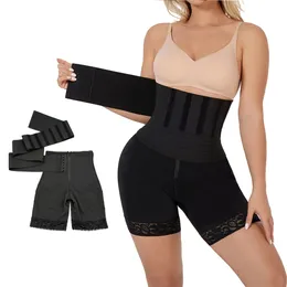 Femmes Shapers Tummy Minceur Shorts 2 en 1 Fajas Body Shaperwear Taille Haute Shaper Culotte Modélisation Strap Trainer Ceinture Femme Corset Binder 230519