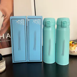 Designerskie butelki z wodą stal nierdzewna 500 ml pojemność stały kolor prosty kubek wodny Puchar uniwersalny kubek izolacyjny