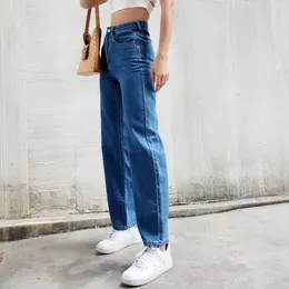 Women's Jeans Depony Black Women's jeans Gradient wide leg jeans for women high waist Women's pants Blue Straight jeans loose 230519