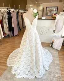 Modern Boho Lace Wedding Dress 2025 A Line V Neck Vestidos De