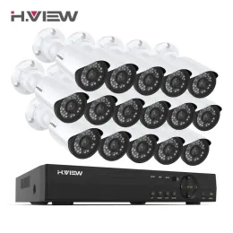 H View 16CH Sistema di sorveglianza 16 1080P Telecamera di sicurezza esterna 16CH CCTV DVR Kit Video sorveglianza Vista remota Android