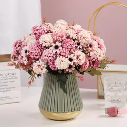 装飾的な花人工ヒドランジーchrysanthemum ball fake Silk WeddingDiy Home Garden Decoration Bouquet Faux