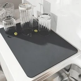 Tapetes de mesa Super absorvente tapete não deslizante Coffee Barrop água absorvendo almofada de cozinha Drenador de utensílio