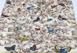 WholeNew brand silk scarves 180CM 65CM 100 silk material print Flower butterfly pattern hand hemming long scarf for women9051100