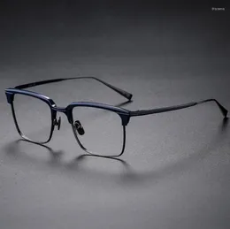サングラスフレームスクエアフレーム純粋なチタン眼鏡眼鏡女性光学アイウェア交換可能レンズ最高品質の処方箋ヴィンテージグラス