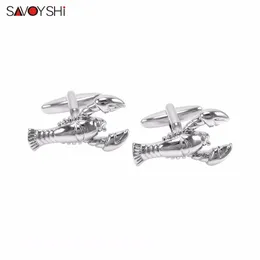 Savoyshi Brand 3D Lobster Cufflinks للرجال عالي الجودة حيوانات الأزرار أزرار الأزياء المجوهرات مجوهرات عيد الميلاد