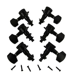 6PCS Right Inline Sealed Tuning Pegs Locking Big Button Machine Heads for Fender Strat Tele Guitar Replacement Black7147485
