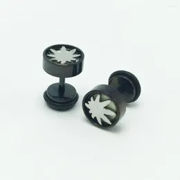 Studörhängen Fashion Men's Ear Studs Rostfritt stål Lysande glödande på natten Fancy Plugs Pendientes 1.2mm 16G Små smycken