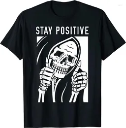 Camisetas masculinas sempre permanecem camiseta de esqueleto de crânio engraçado positivo