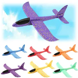 Diecast Model 48cm Large EVA Foam Aircraft Toy Hand Throw Flight Glider Airplane DIY Throwing Roundabout Kid Gifts 230518