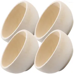 Dinnerware Sets 4 Pcs Miniature Wooden Bowls Toys Kids Mini Serving Bowl Painting Wood Blanks Toy