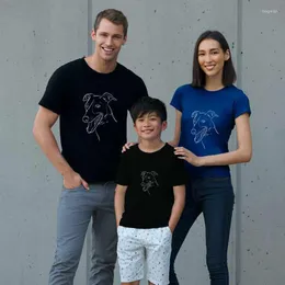 Camisetas masculinas desenho de cães personalizados retrato de pintura artística camisetas de galgo