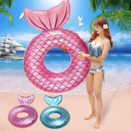 Inflatable Floats Tubes Mermaid floating with backboard suitable for adult children's swimming pool beach water party air cushion swim ring P230519 good