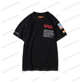 メンズデシゲンシャツファッションNASASシャツ夏のスウェットシャツカジュアルエッセンシャルシャツストリートウェアヒップホップ半袖レタープリントシャツ330