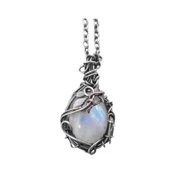 Pendant Necklaces Vintage Moonstone Necklace High Quality Esigned Women Lady Girls Jewelry Wedding Birthday Gift Drop Delivery Pendan Dhwqk