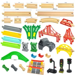 ダイキャストモデルあらゆる種類の木製のトラックアクセサリービーチウッド鉄道列車おもちゃをフィットするブランドのビロトラック子供230518