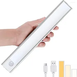 Wall Lamp 1 Set Night Light USB Rechargeable Adjustment Brightness Magnetic Ultra Thin 3 Molds Under Cabinet LED Motion Sensor