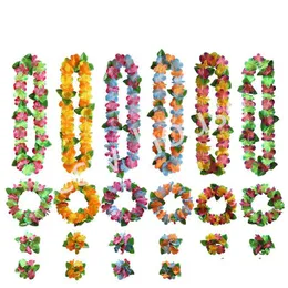 Decorative Flowers Wreaths Hawaiian Artificial Garland Necklaces Leis Dance Garlands Party Favors Celebrations Supplies Drop Deliv Dh3Wj