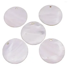 Pendant Necklaces 5PCS 60mm Round Disc Natural White Mother Of Pearl Shell Charms Crafts