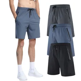 Lu Herren Yoga Sport Kurze, schnell trocknende Shorts mit Gesäßtasche, Handy, Freizeit, Laufen, Fitnessstudio, Joggerhose