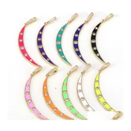قلادات قلادة 5pcs المينا Colorf Crescent Moon Charms Trendy Dainty Pendants DIY Netlace Jewelry Accessore Drop