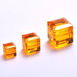 Beads StreBelle 100pcs/lot 8x8mm Cube Crystal Glass Loose Beads Multi Colors DIY Fashion Jewelry Spacer Square Bead AAA Grade