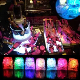 New LED Gadget Aoto Colors Mini Romantic Luminous Artificial Ice Cube Flash Light Wedding Christmas Party Decoration