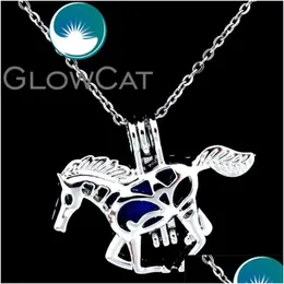 Colares pendentes Pearl Animal Runção de cavalo Mertes CAGA GELA DE ÓLEO ESTENCIAL MEN MEN HOMEN