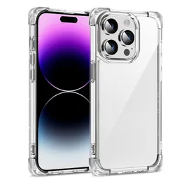 Clear Space Shockproof Phone Cases For Iphone 14 Pro Max 13 Samsung Galaxy S23 Ultra Plus S22 Acrylic Hybrid Matte Bumper Covers