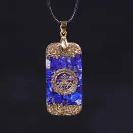 Collares pendientes Orgonite Energy Pendant Natural Lapis Lazuli Reiki Energy Necklace Mysterious Resin Chakra Stone Growth Business Amulet 230519