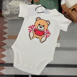 baby rompers ett stycke barn nyfödda klassiska brev björn tryck mode pojkar tjej söt topp jumpsuit barn set småbarn bekväm triangel 37qo#