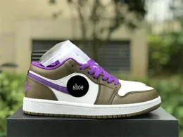 Scarpe sportive retrò 2023 nuove 1 Low Purple Mocha Palomino Wild Berry White scarpe da basket uomo / donna / bambino 1s gioventù GS big boy basket Sneakers casual