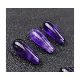 Pendant Necklaces Wholesale 10 Pcs Natural Amethysts Stone Tear Drop For Gift Fashion Jewelrypendant Delivery Jewelry Pendants Dhvmw