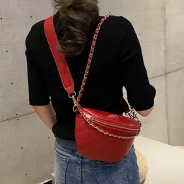 Abendtaschen Kette Taille Tasche Frauen Ledergürtel Weibliche Fanny Pack Hochwertige Reißverschluss Brusttasche Luxusmarke Banane Handytasche 23519