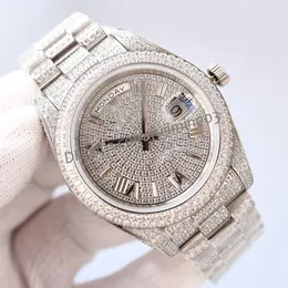 18 Zircon CZ Daydate Men Iced out watch automatic mechanical 41mm Sapphire glass Self-winding Luminous Stainless Solid just 2813 F254N