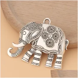 Hänge halsband 5st/mycket stora lyckliga elefant djur tibetanska sier charms hängen för halsbandsmycken gör tillbehör släpp deli dham4