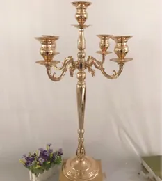 60cm/100cm) altura de candelabro de ouro de metal 5 de braços para o castiçal para decoração de decoração de decoração de decoração de festa de festa da festa do evento IMAKE914