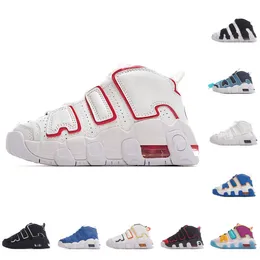 Kids NEW Uptempos air Basketball Shoes Scottie 96 Tri-Color max Pippen Total White Sunset Multi-Color Black Bulls Renowned Rhythm Raygun Denim youth sneakers 24-37