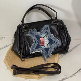 Torby w talii xiuya y2k ramię dla kobiet amerykański vintage Street Biker Wandering Pentagram torebka duża pojemność mody crossbody Bag 23519