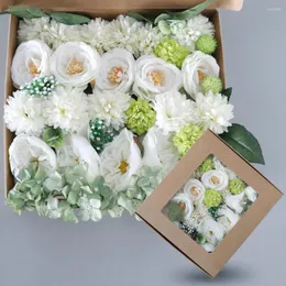 Decorative Flowers Spring Artificial Rose Flower Gifts Box Decorations Wedding Birthday Festival Ornaments Product Supplies