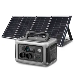ALLPOWERS Powerstation con pannello solare 200W 299Wh Generatore esterno 110V / 230V 600W Alimentazione di emergenza per campeggio all'aperto